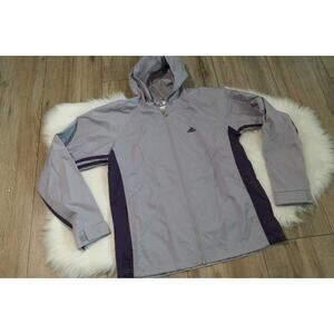 Vintage Adidas Women's Small Nylon Hooded Windbreaker Jacket Purple